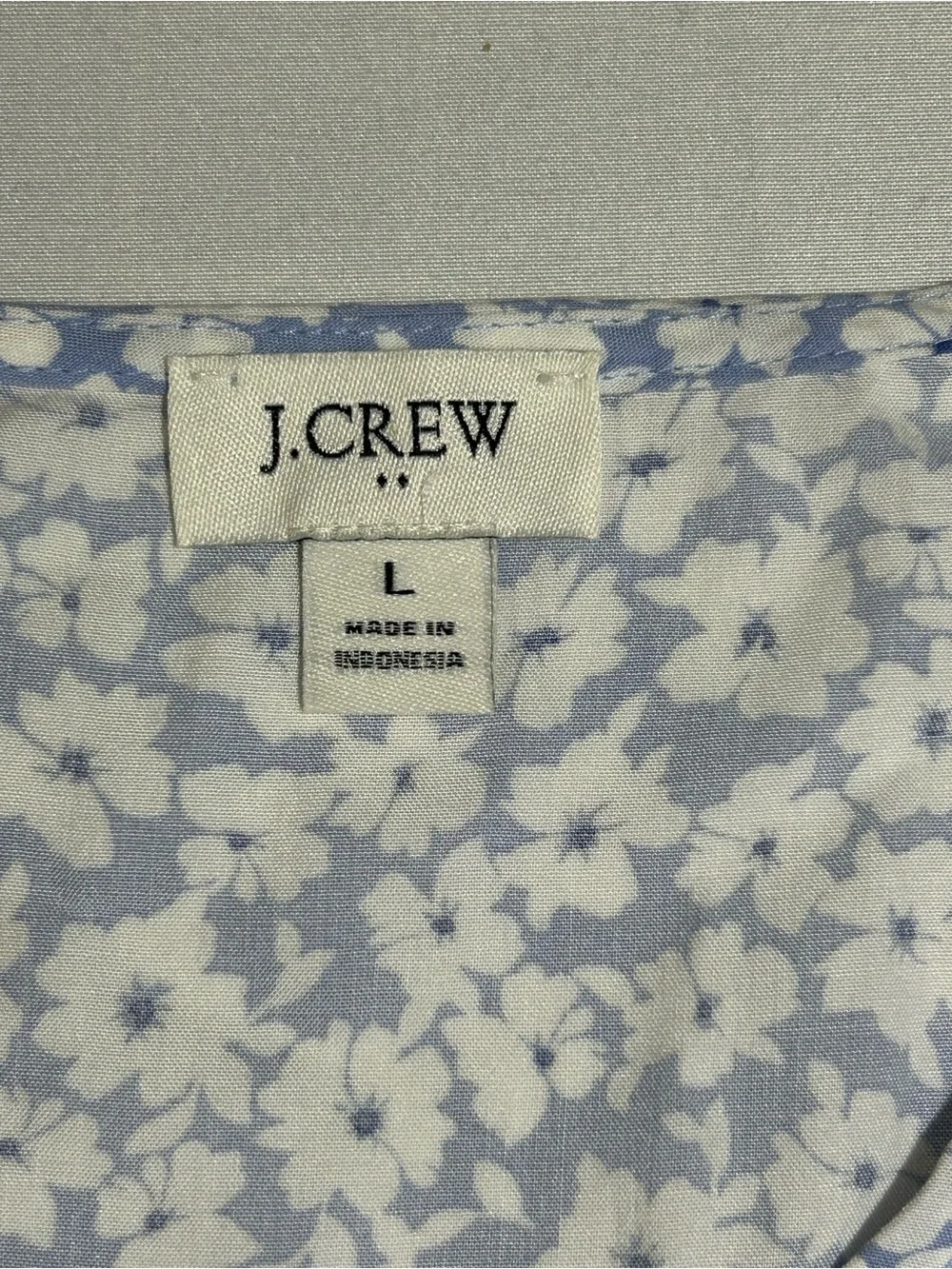 J. Crew Womens Large Periwinkle Ditsy Floral Short Sleeve Tiered Swing Dress